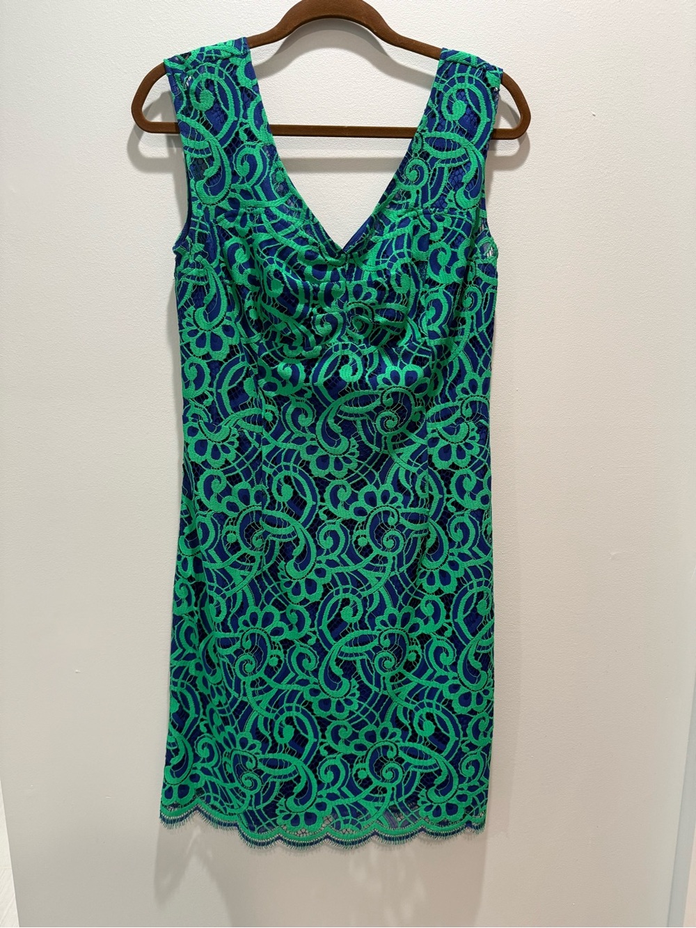 Lilly Pulitzer Navy & Green Lace Sheath Dress